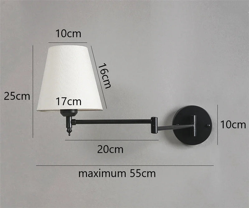 Nordic Wandlamp LED Opvouwbaar Zwart/Goud Voor Slaapkamer & Studie