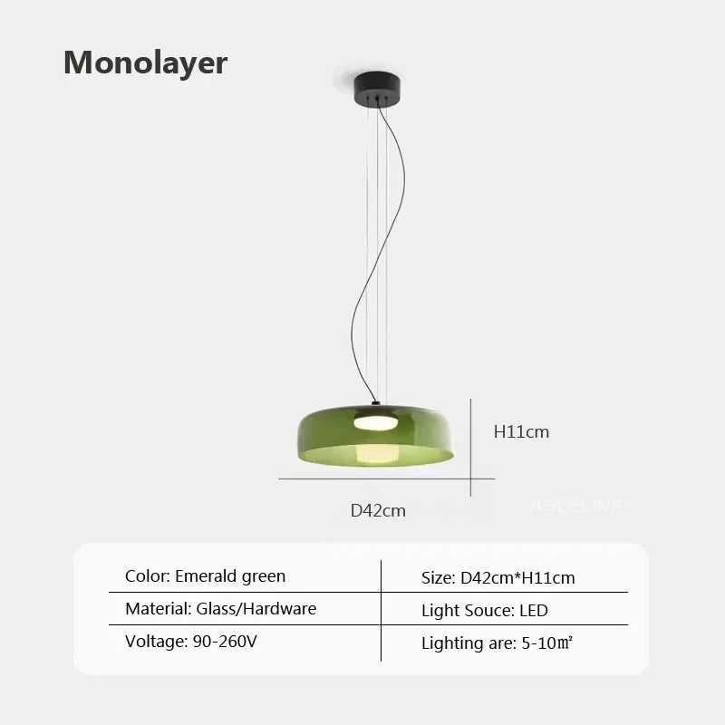Nordic LED Hanglamp van Glas – Kleurrijke Moderne Plafondlamp