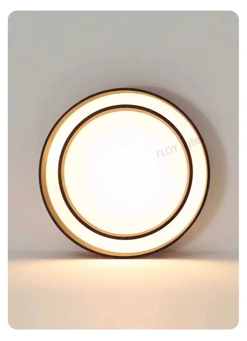 Menvix Nordic LED Plafondlamp – Walnoothout Design Slaapkamer & Woonkamer