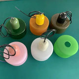 Vintage Kleine Hanglamp Glas-in-Lood – Roze/Oranje/Groen/Wit – E27