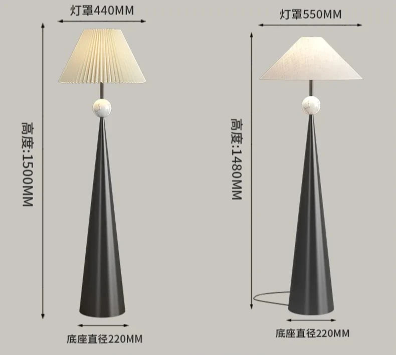Wabi-Sabi Vloerlamp – Minimalistisch Japans Design met Stoffen Kap