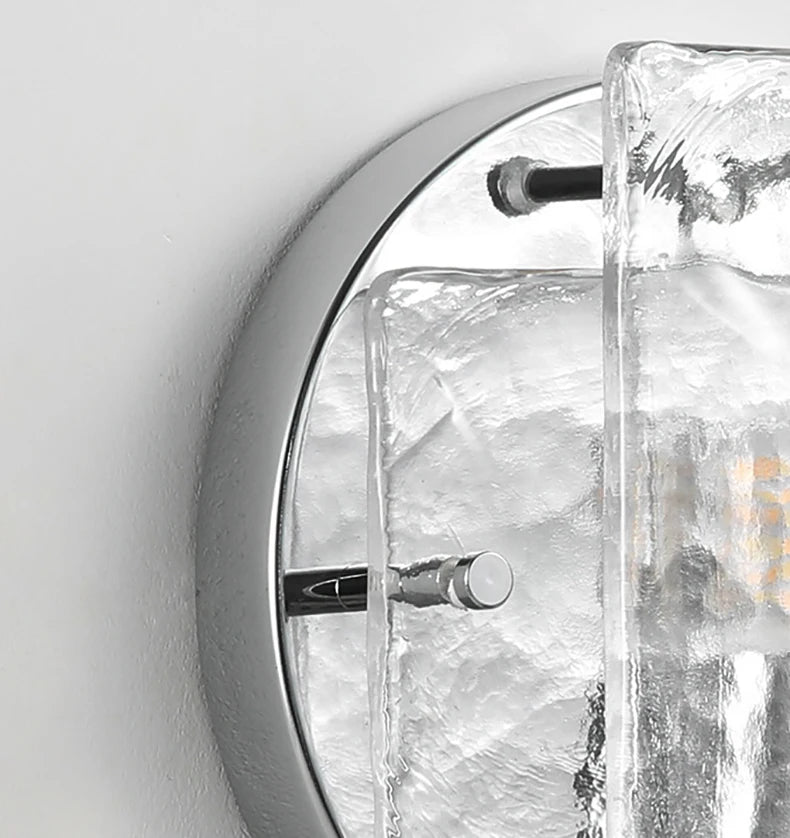 Ijsglas Wandlamp – Chroom Metaal G9 LED Sconce 5–10m²