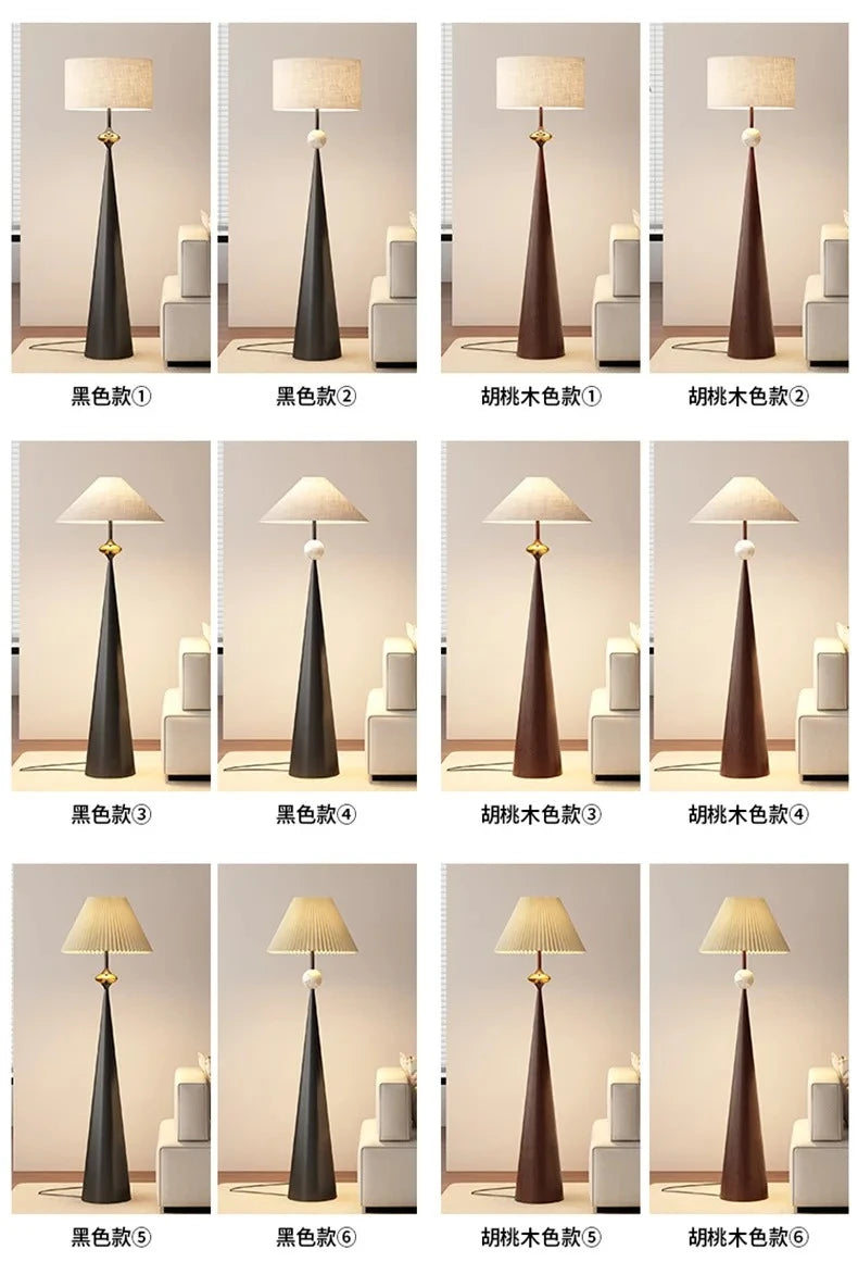 Wabi-Sabi Vloerlamp – Minimalistisch Japans Design met Stoffen Kap