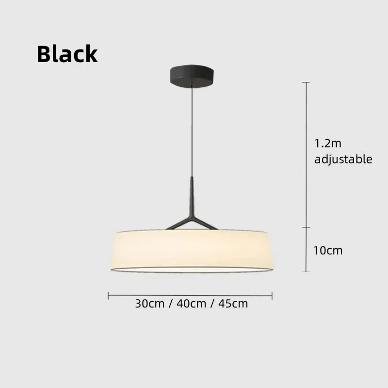 Minimalistische LED Stoffen Hanglamp Rond Voor Eetkamer & Slaapkamer