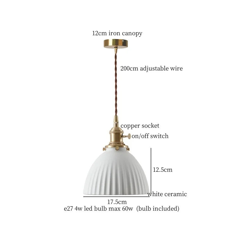 Hanglamp LED Keramiek Wit 4W Nordic Voor Keuken, Woonkamer & Café
