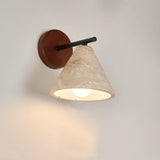 Travertin Wandlamp met E27 Fitting – Natuursteen & Hout Beige