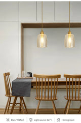 Moderne Franse Retro Hanglamp – Gouden Glazen LED Plafondlamp Eetkamer