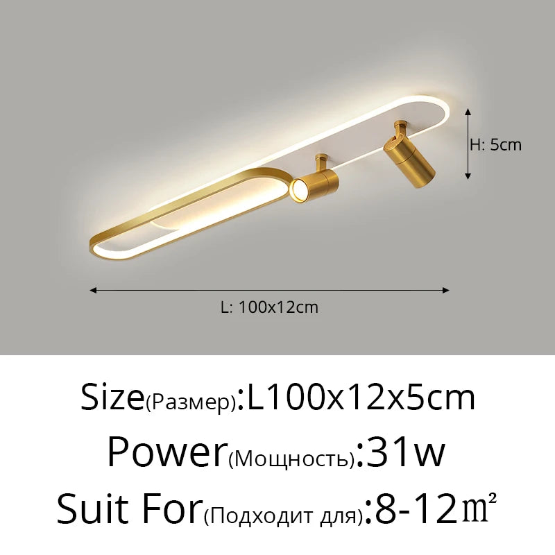 Moderne LED Plafondlamp met Spot – Zwart/Wit/Goud Dimbaar