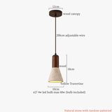 Nordic Houten Steen LED Hanglamp – Zwart/Geel – Modern Design