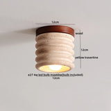 Nordic Plafondlamp LED Travertin & Hout – Modern Ellips Design