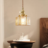 Japanse Vintage Glazen Hanglamp Brass LED Voor Slaapkamer & Eettafel