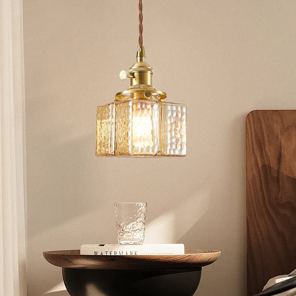 Japanse Vintage Glazen Hanglamp Brass LED Voor Slaapkamer & Eettafel