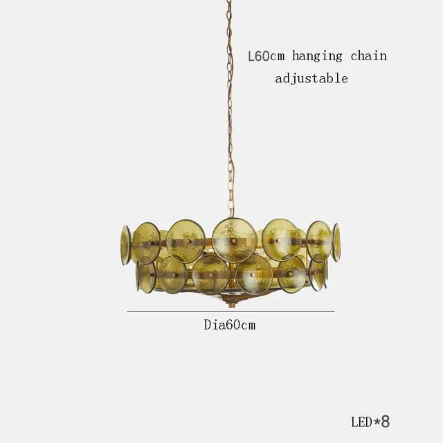 Franse Retro Hanglamp – Luxe Gekleurd Glas LED Pendant Light E14