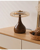 Retro Franse Tafellamp LED Glas & Hout Voor Slaapkamer & Studie