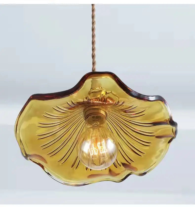 Moderne LED Hanglamp – Gekleurd Glas & Koper E27 Plafondlamp