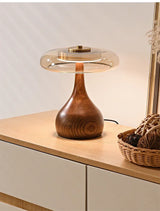 Retro Franse Tafellamp LED Glas & Hout Voor Slaapkamer & Studie