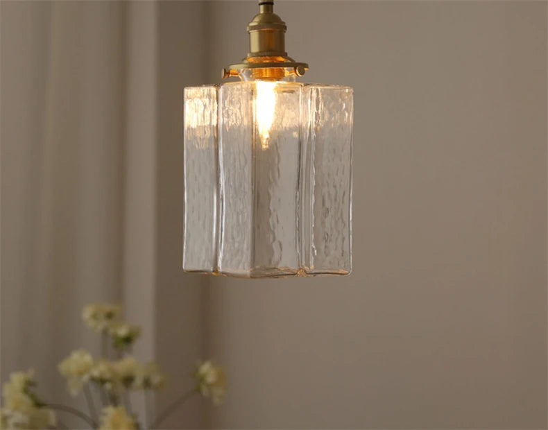 Japanse Vintage Glazen Hanglamp Brass LED Voor Slaapkamer & Eettafel