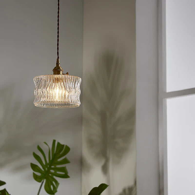 Moderne Franse Retro Hanglamp – Gouden Glazen LED Plafondlamp Eetkamer