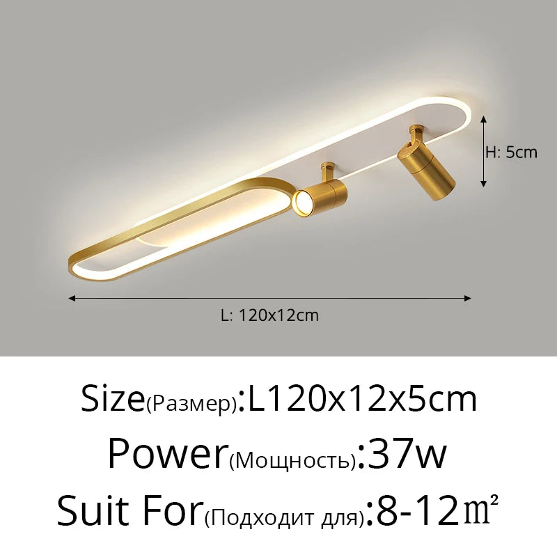 Moderne LED Plafondlamp met Spot – Zwart/Wit/Goud Dimbaar