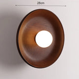 Japanse Houten Wandlamp – Ronde LED Sconce Slaapkamer/Woonkamer