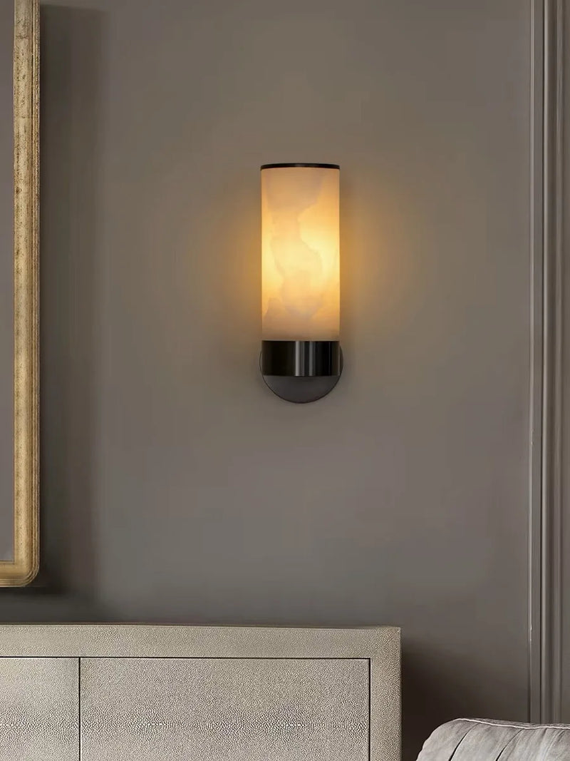 Albast Marmeren Wandlamp – Luxe Messing LED Sconce Modern
