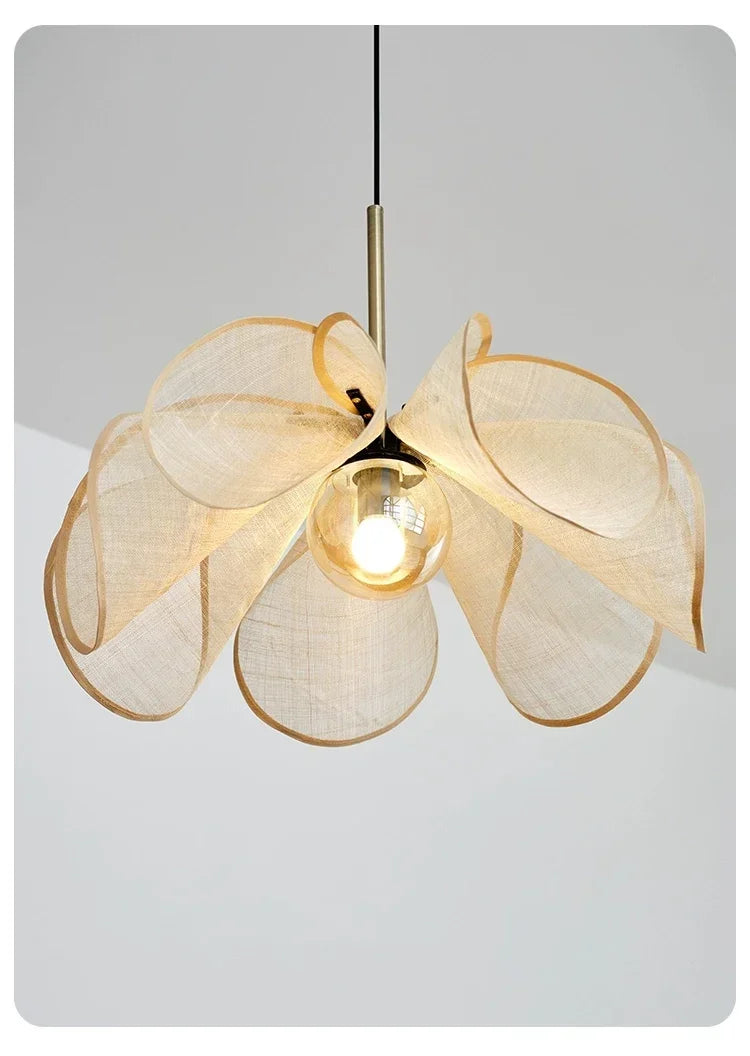 Vintage Stoffen Plafondlamp Wabi Sabi Hanglamp – E27 LED