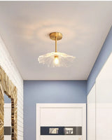 Moderne Plafondlamp Glas Bloem Goud E27 Voor Slaapkamer, Keuken & Hal