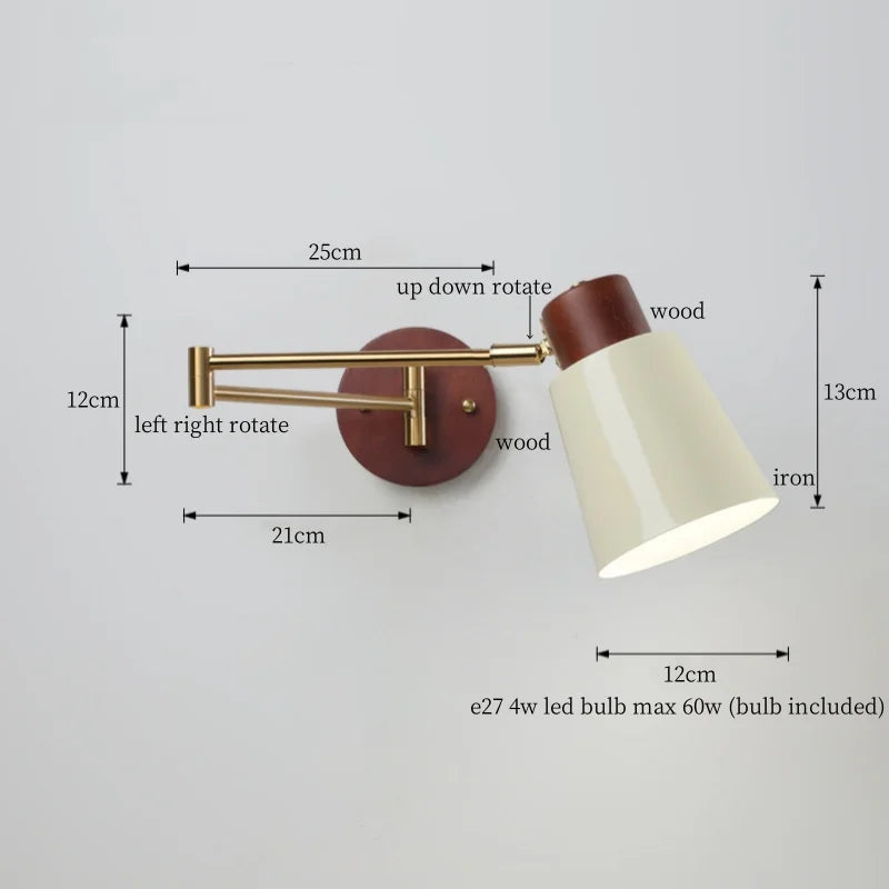 Nordic LED Wandlamp Ivory – Moderne Wandlamp met Trekschakelaar