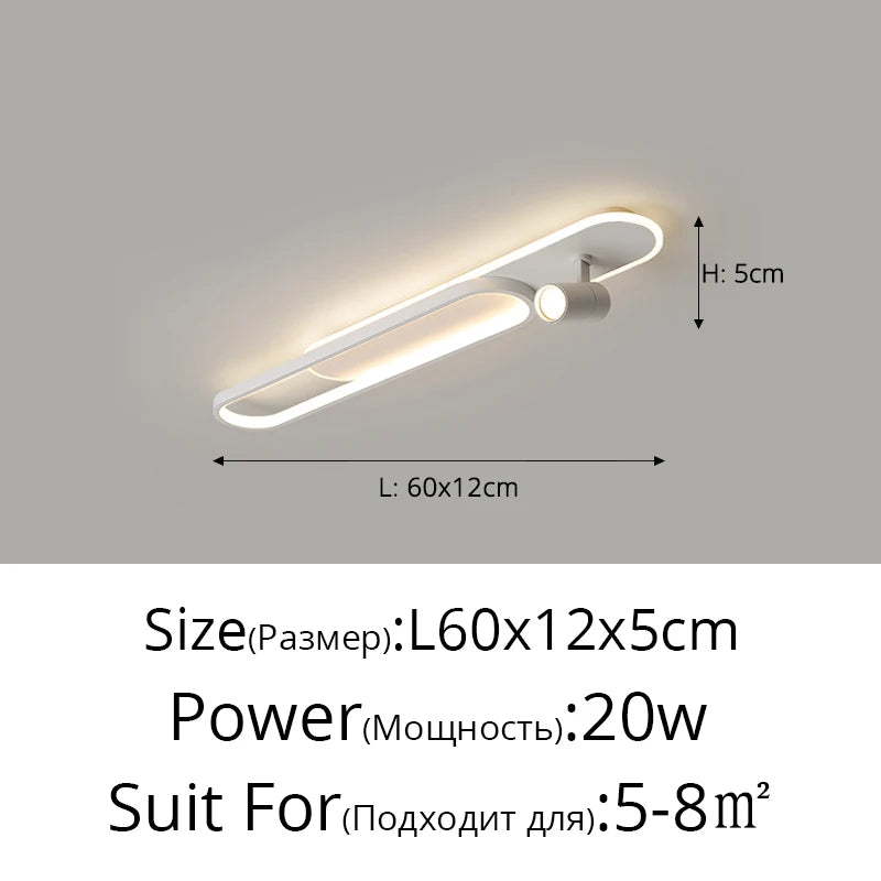 Moderne LED Plafondlamp met Spot – Zwart/Wit/Goud Dimbaar