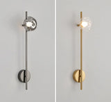 Minimalistische Wandlamp – Grijs Helder Glas & Goud/Zwart Metaal