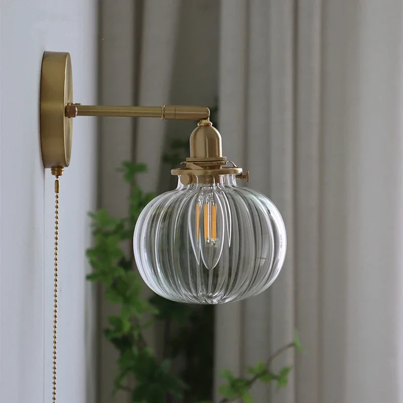 Pull Chain Wandlamp E14 LED Goud Nordic Modern Voor Slaapkamer & Bad