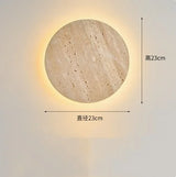Travertin Wandlamp met Klok – LED Natuursteen Wabi-Sabi Design