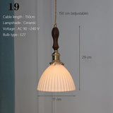 Japanse Keramische Hanglamp – Scandinavische Witte Plafondlamp E27