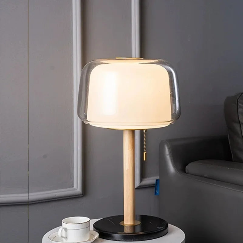 Nordic Franse Tafellamp – Moderne Glazen Bedlamp LED voor Slaapkamer