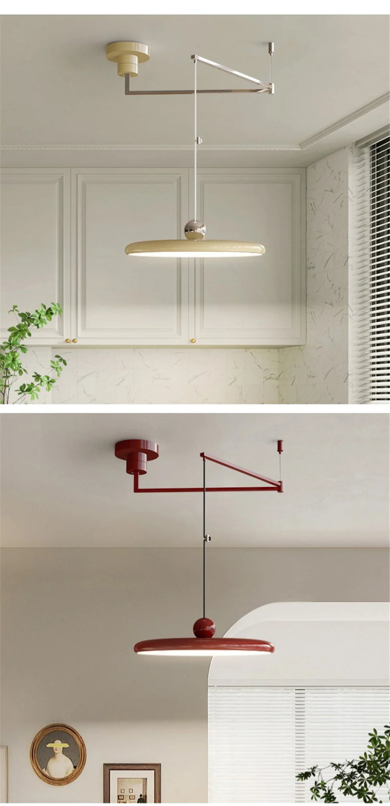 Franse LED Hanglamp – Verstelbare Chrome UFO Plafondlamp 15–30m²
