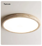 Wabi-Sabi Plafondlamp – Gele Natuursteen Ø Rond LED 15–30m²