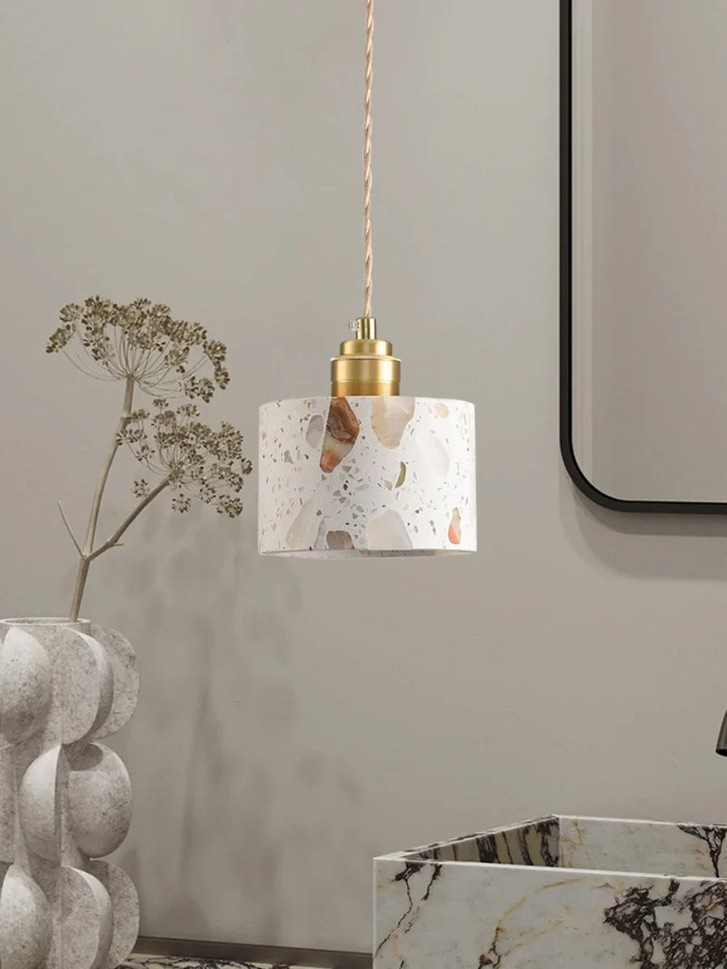 TerraLume LED Hanglamp – Moderne Terrazzo & Koper Designlamp