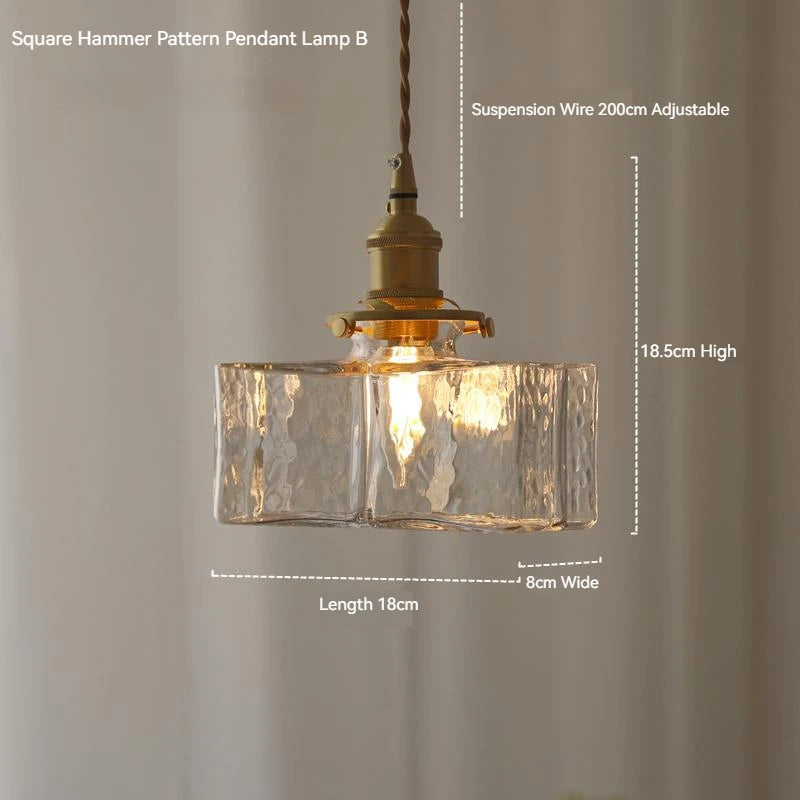 Japanse Vintage Glazen Hanglamp Brass LED Voor Slaapkamer & Eettafel