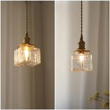 Japanse Vintage Glazen Hanglamp Brass LED Voor Slaapkamer & Eettafel