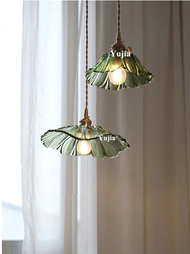 Groene Glazen Hanglamp – Vintage Moderne Plafondlamp E27