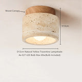 Wabi-Sabi Plafondlamp – Travertin Steen LED Ø12cm/Ø15cm