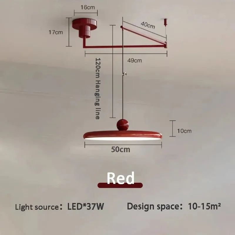 Franse LED Hanglamp – Verstelbare Chrome UFO Plafondlamp 15–30m²
