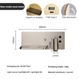 Multifunctionele Wandlamp – LED, USB & Draadloze Oplader, Zwart/Goud/Wit