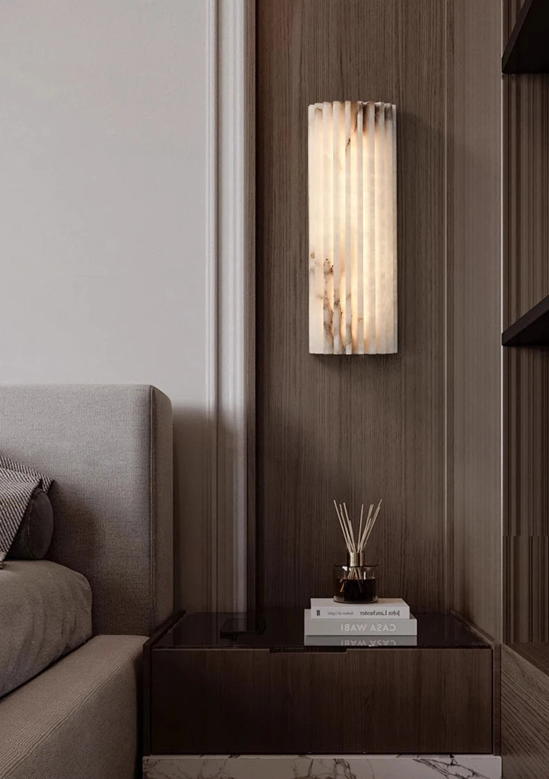 Marmeren Wandlamp – Luxe LED Art Deco Slaapkamer & Badkamer