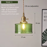 Groene Glazen Hanglamp – Vintage Moderne Plafondlamp E27