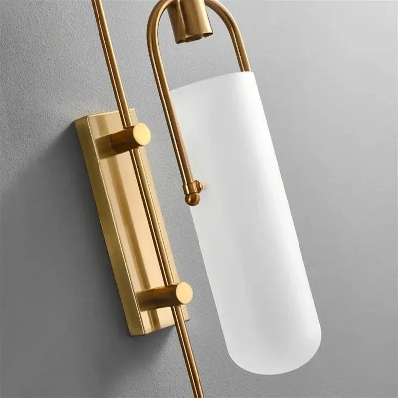 Moderne LED Wandlamp – Glas & Metaal Slaapkamer/Woonkamer Goud/Zwart