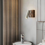 Wandlamp met Schakelaar – Hout & Messing, Goud/Zilver, E27 LED