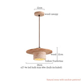 Nordic Houten Steen LED Hanglamp – Zwart/Geel – Modern Design