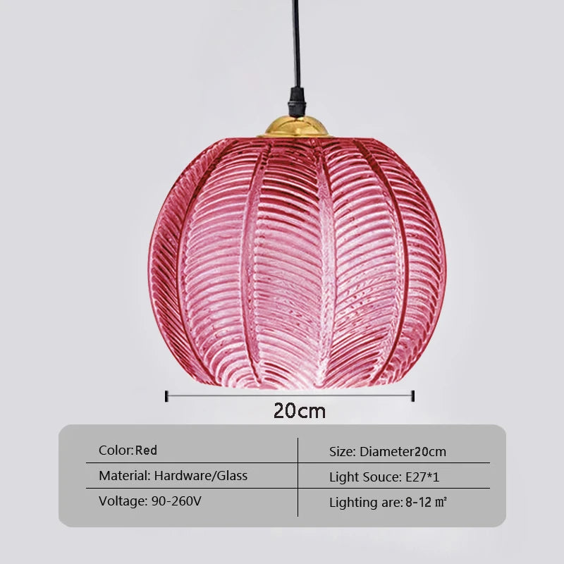 Nordic Hanglamp Glas Groen Bladmotief E27 Modern Woonkamer Slaapkamer