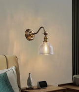 Koperen Wandlamp – Vintage LED Sconce met Helder Glas E14